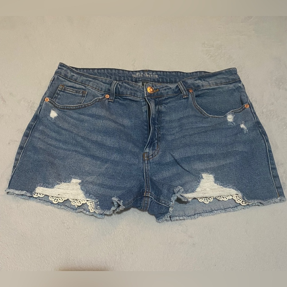 Wild Fable Blue Distressed Jean Shorts